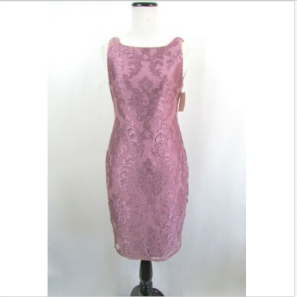 Adrianna Papell Mauve Jacket Lace Dress 2 Piece - Picture 2 of 8